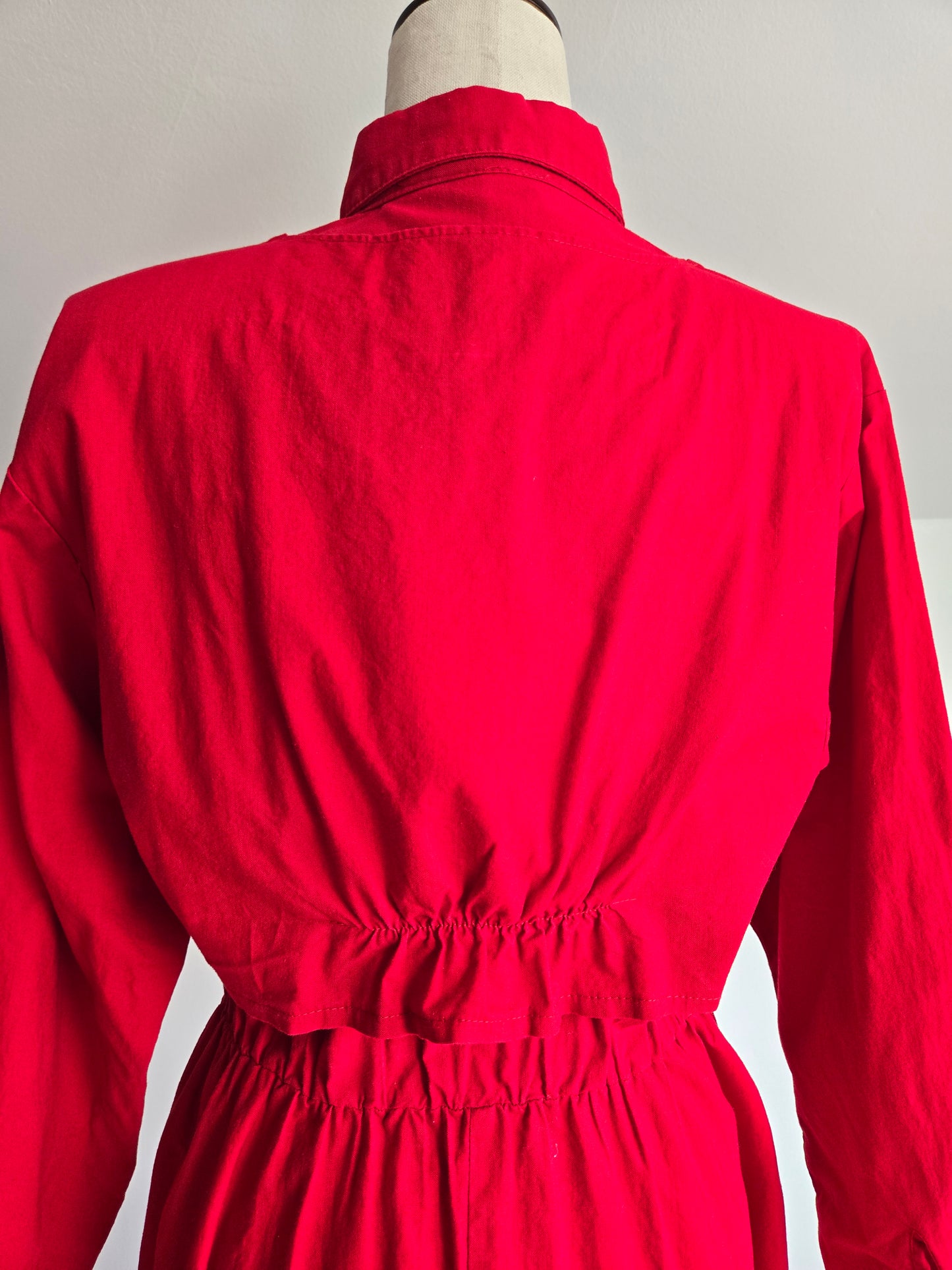 Sas'sa Vintage Red Western Dress with Silver Concho Details - S/M