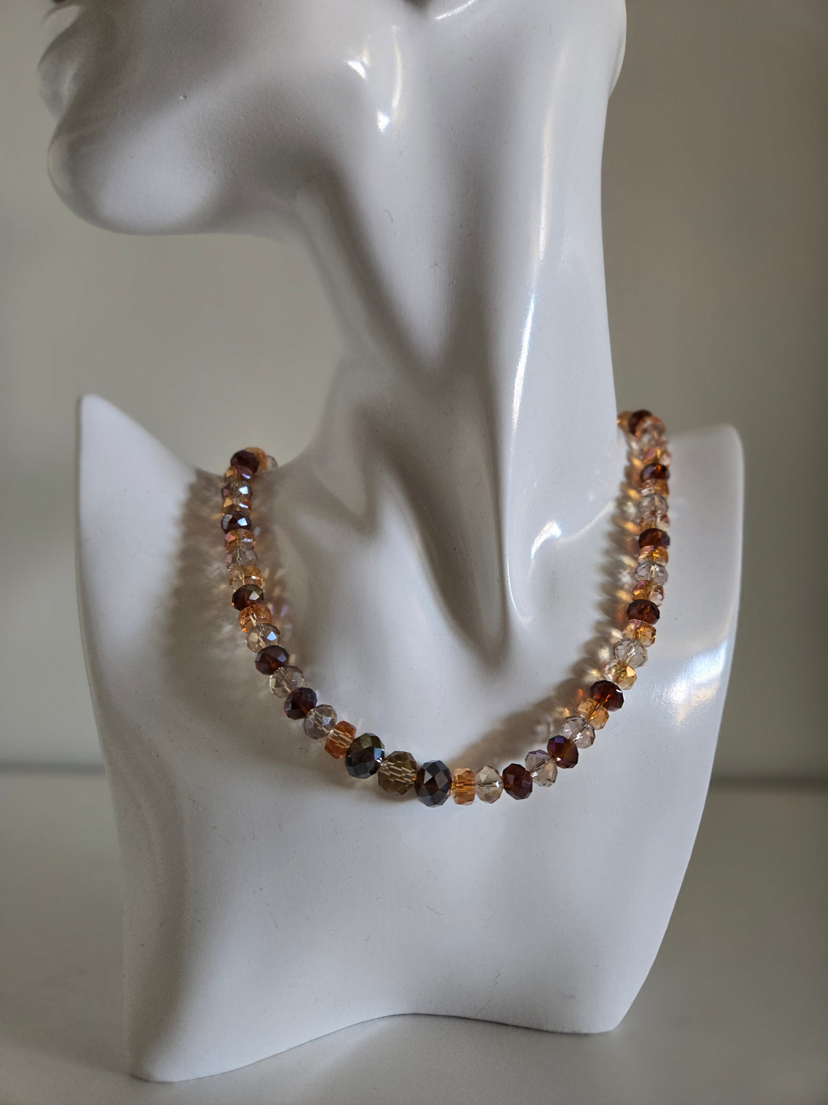 Multi Color Neutrals Glass AB Crystal Necklace