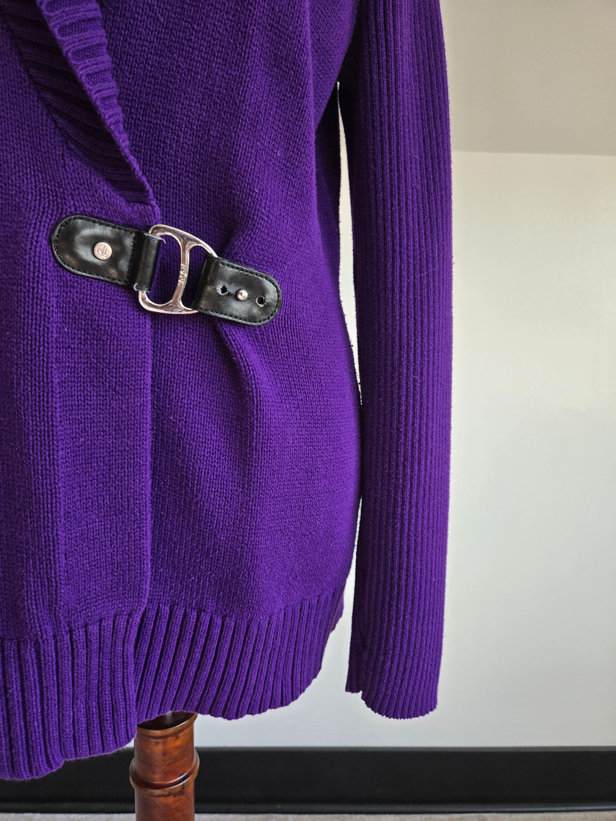 Lauren Ralph Lauren Purple Equestrian Cardigan - Large
