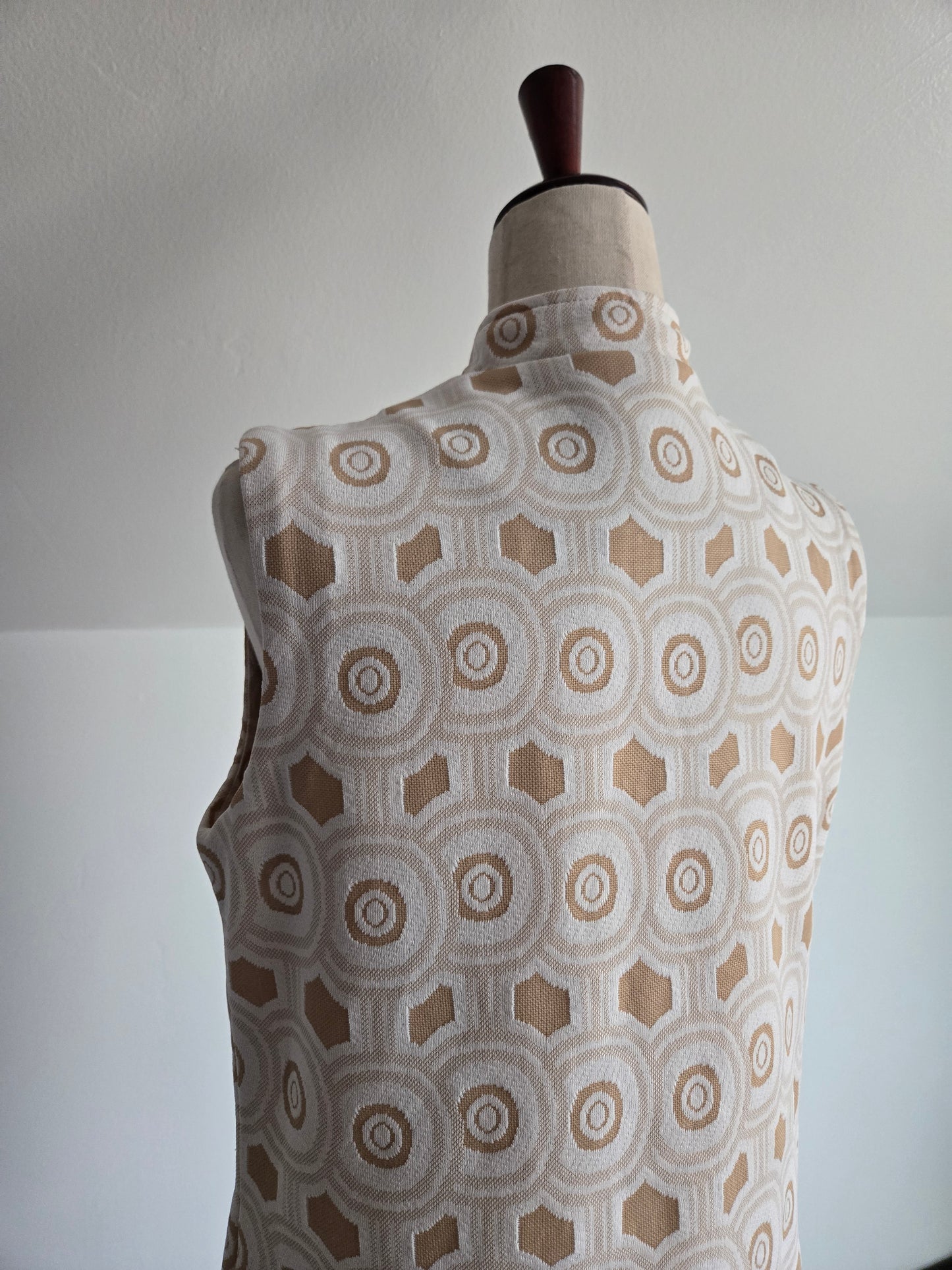 Vintage 70s Mod Geo Pattern Knit Dress - M/L