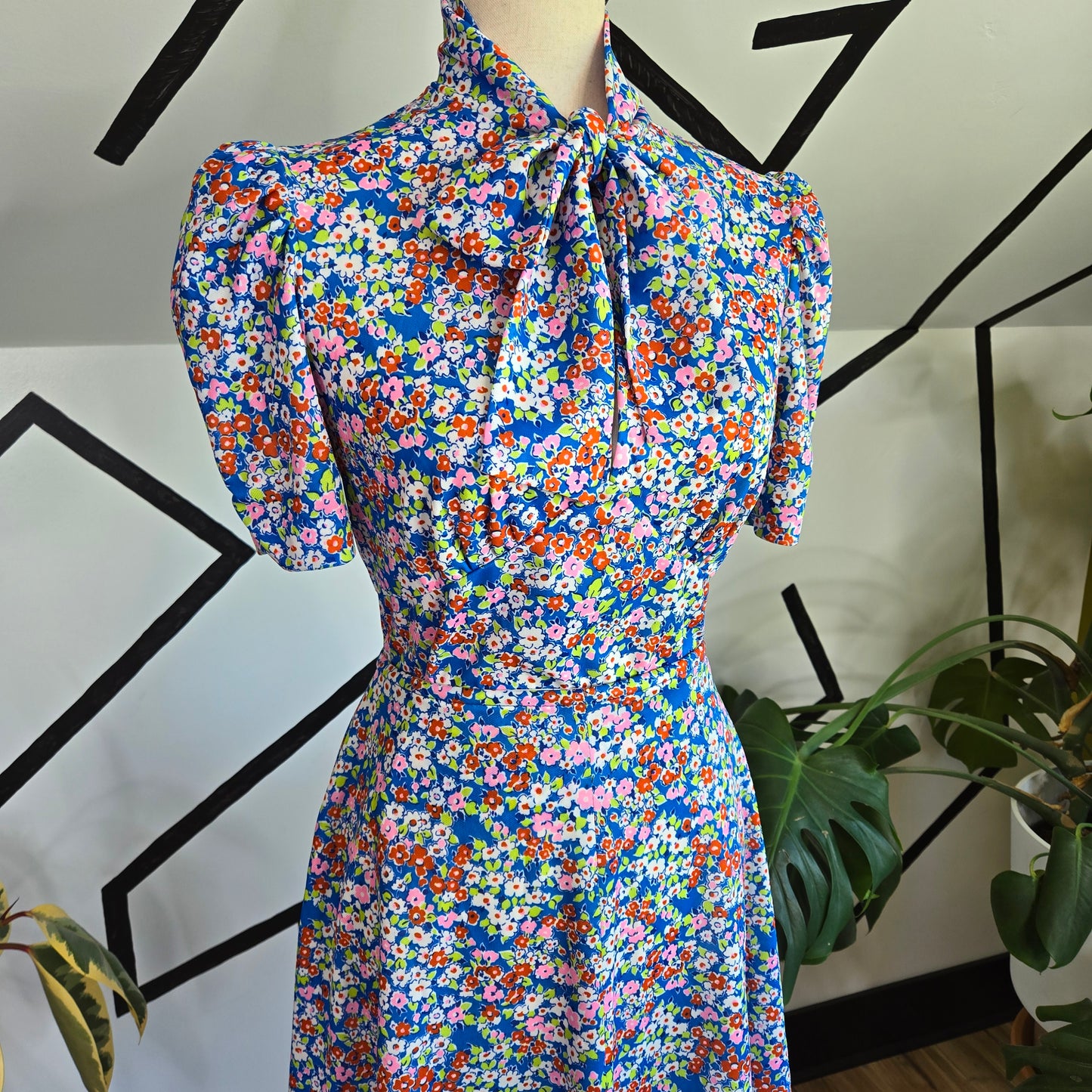 Micro Floral 1960s Handmade Two Piece Set