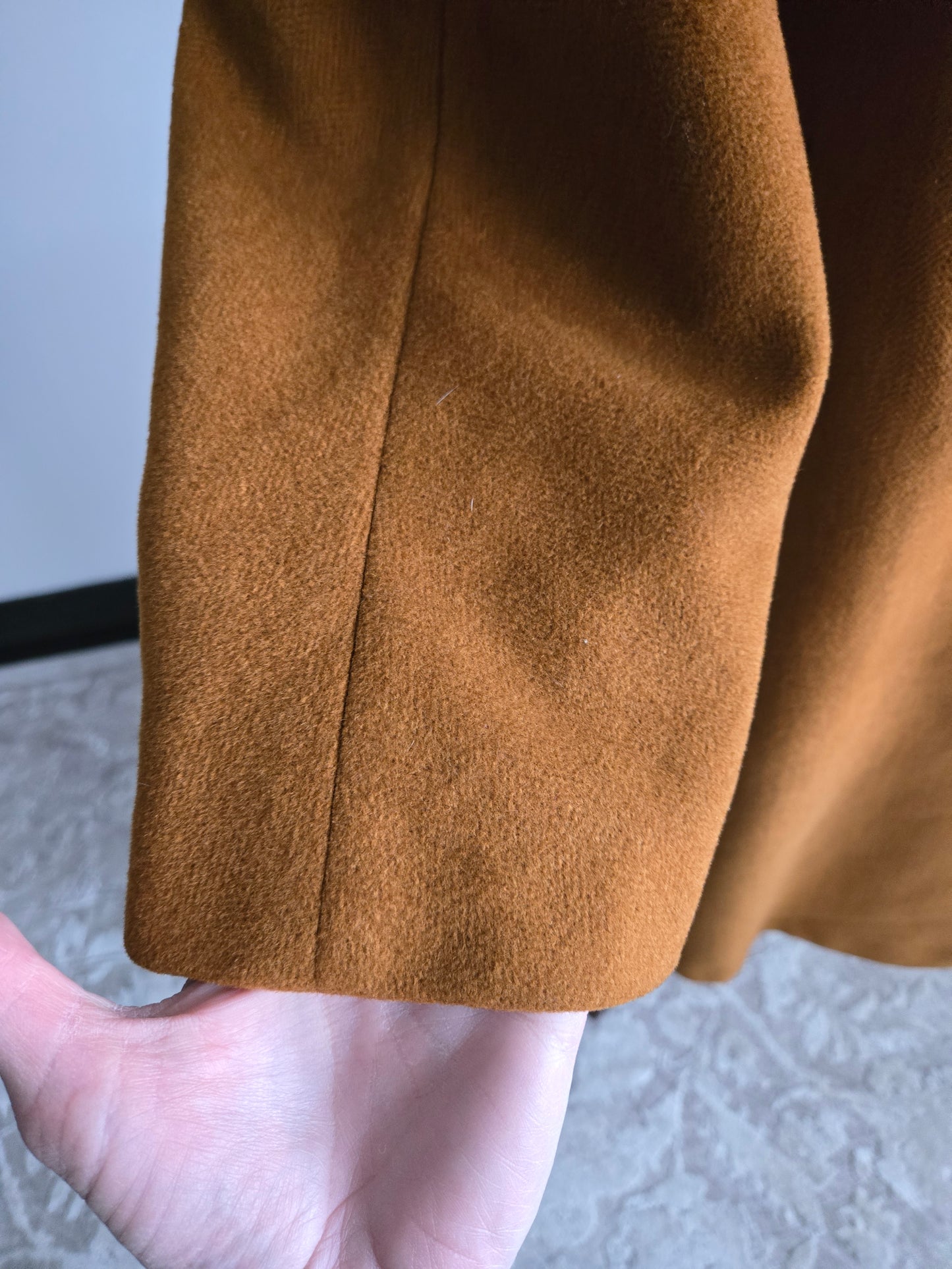 Vintage 1950s Rothmoor Wool Church Coat with Mink Fur Collar - XL/2XL