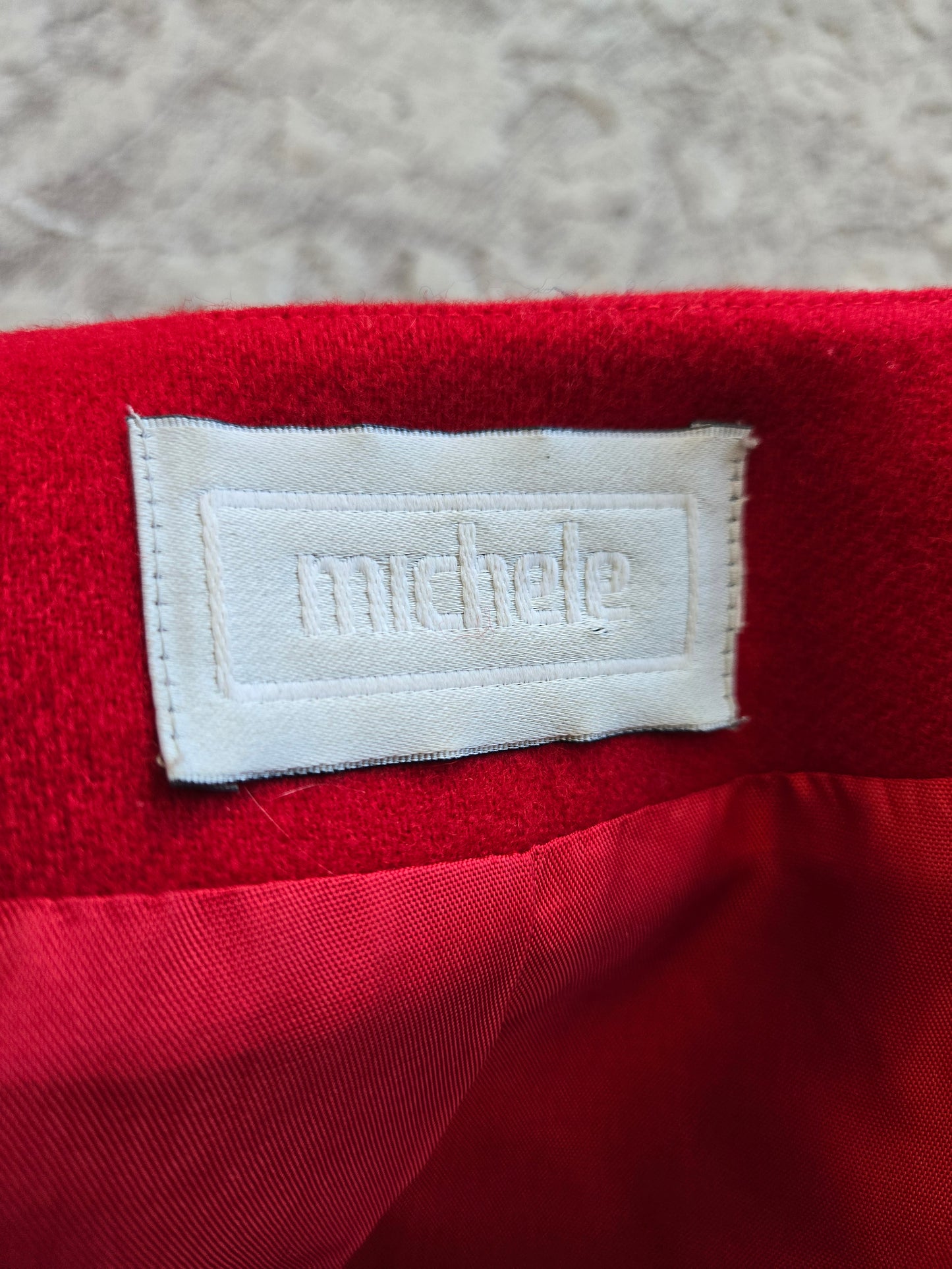 Vintage Michelle Red Cropped Wool Blazer - Small