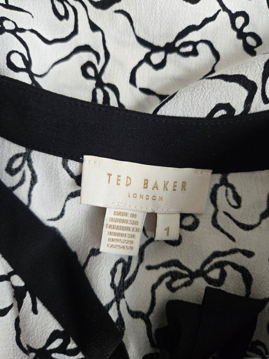 Ted Baker London Designer Bow Print Top - XS/S