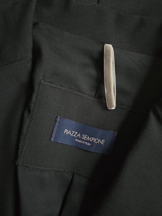 Piazza Sempione Designer Long Black Blazer Made in Italy - M/L