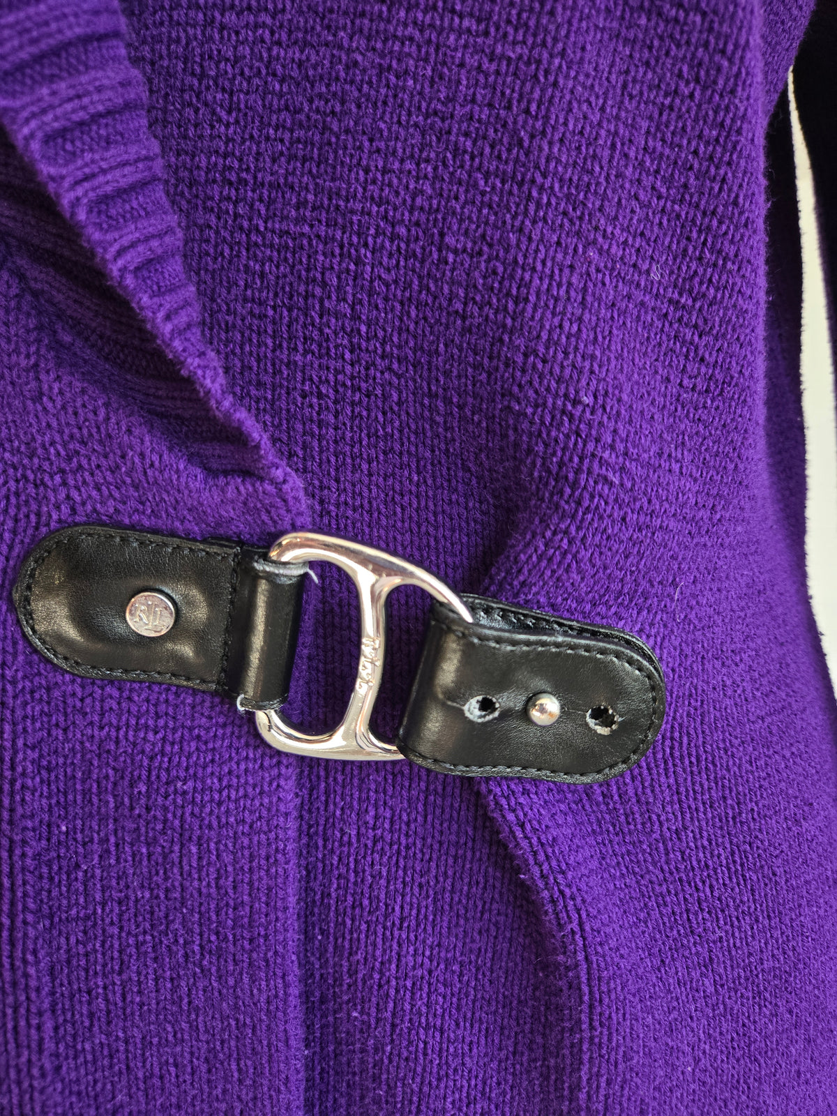Lauren Ralph Lauren Purple Equestrian Cardigan - Large