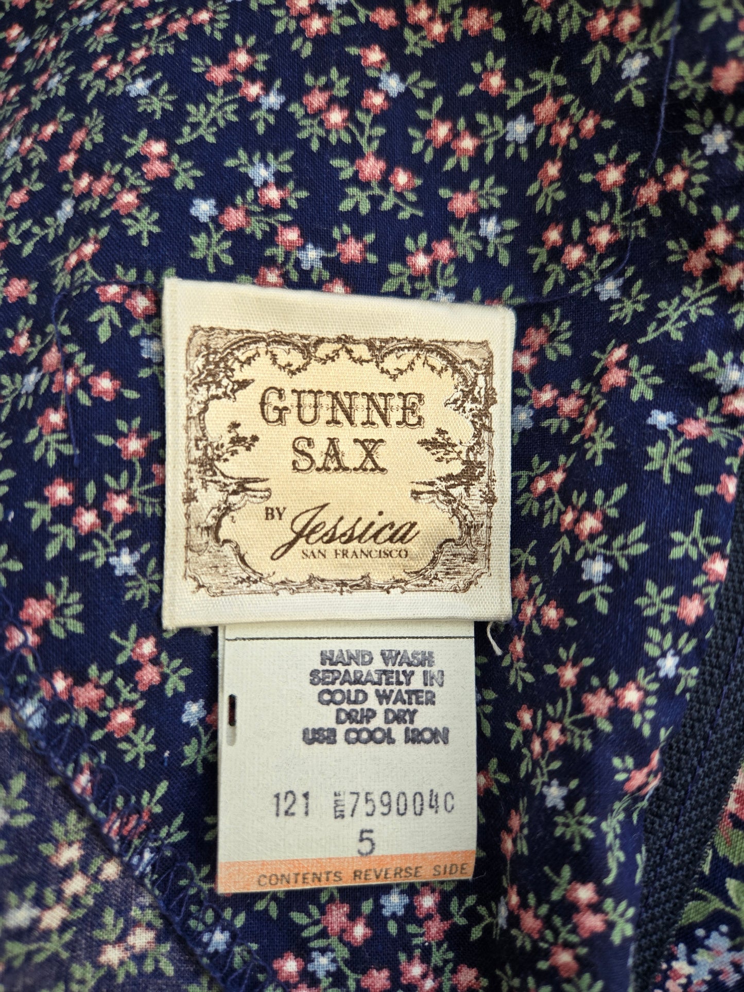 Gold Label Gunne Sax by Jessica San Fransisco Vintage 70s Calico Prairie Dress - XS