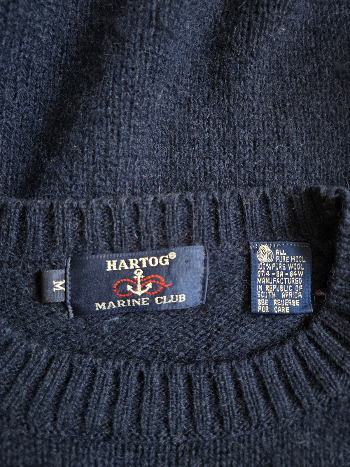 Vintage Hartog Marine Club South African Wool SS Sweater - M/L