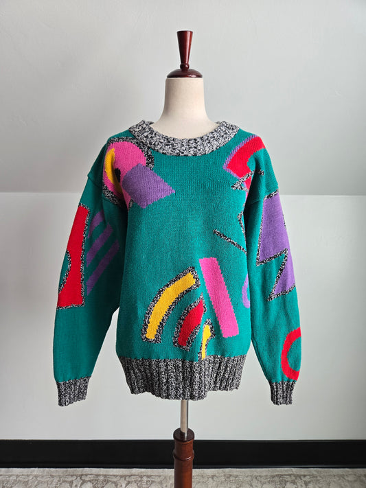 Outlander Vintage 80s Cotton Funky Sweater - large
