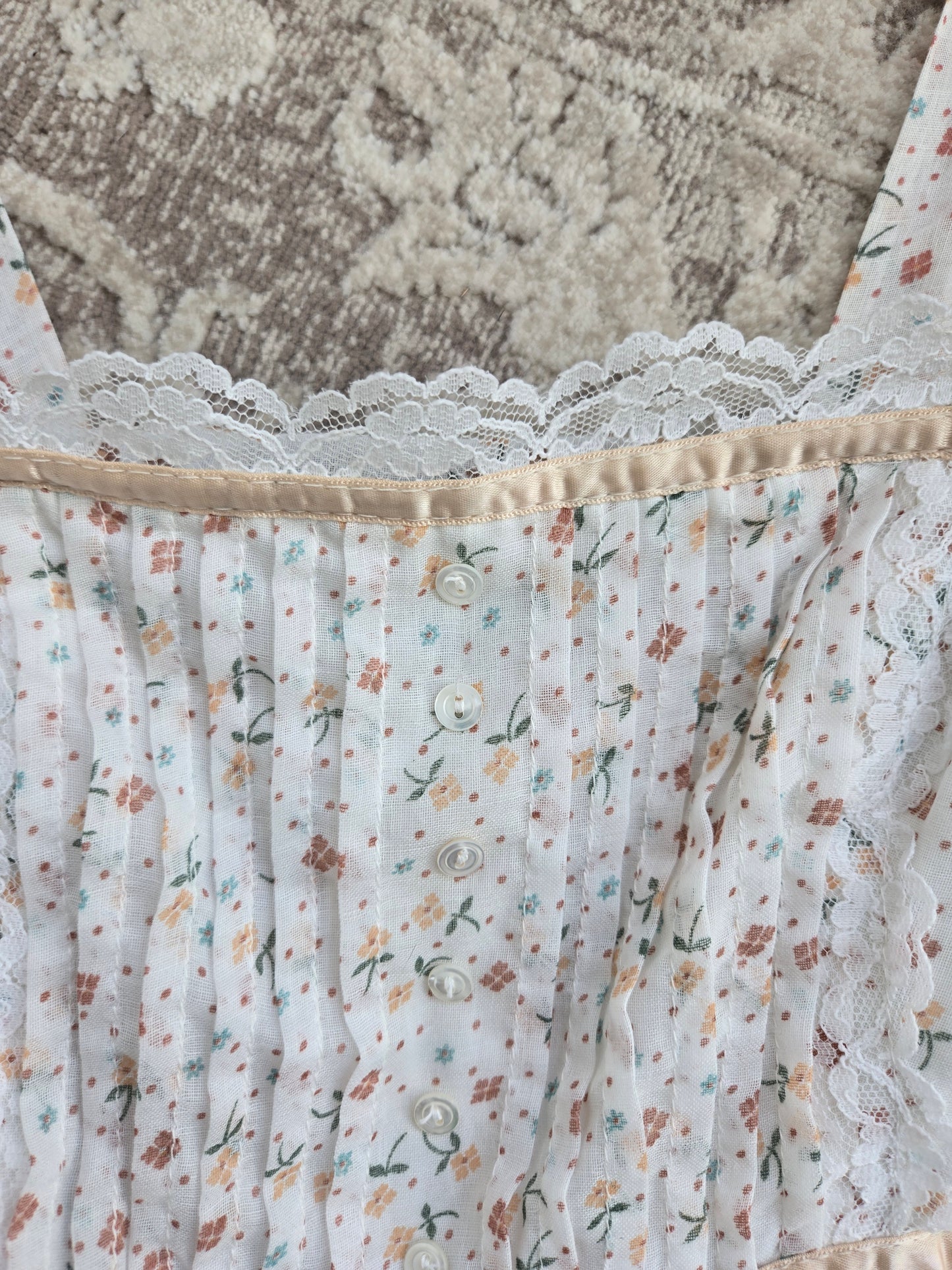 Gold Label Gunne Sax by Jessica San Fransisco Vintage 70s Calico Tiered Maxi Dress - XS