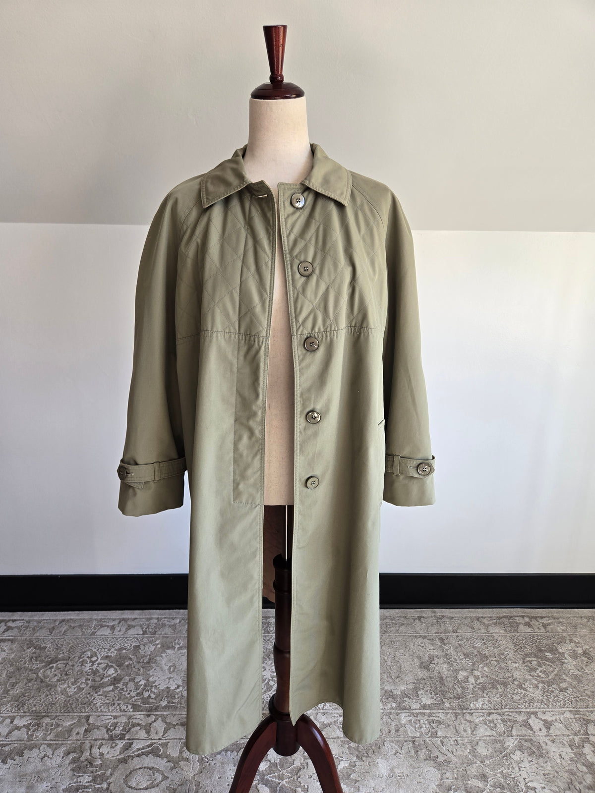 Vintage 60s Quilted Trench Coat - Small/Medium