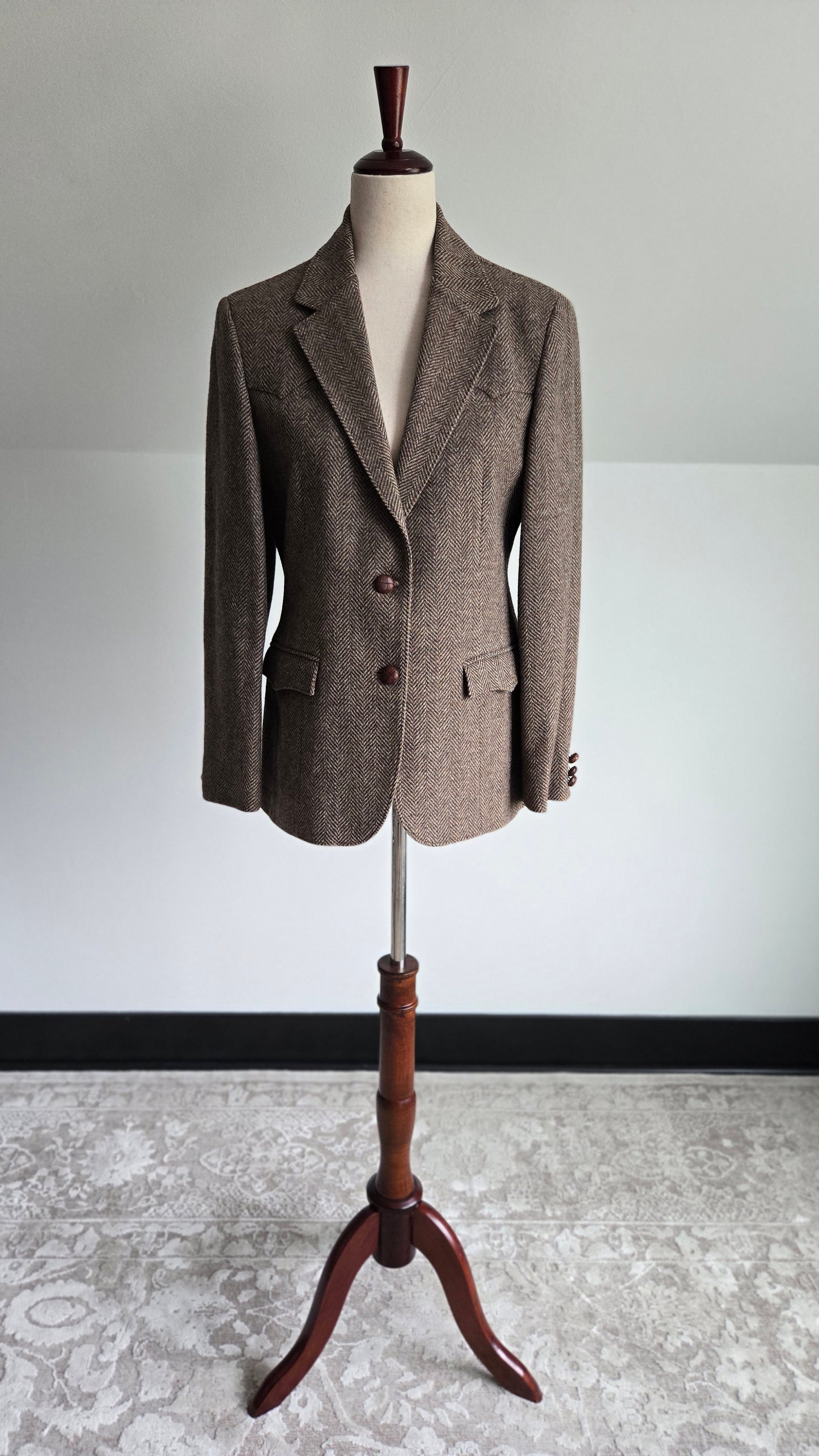 Farrah Vintage 70s Western Wool Tweed Blazer - Large