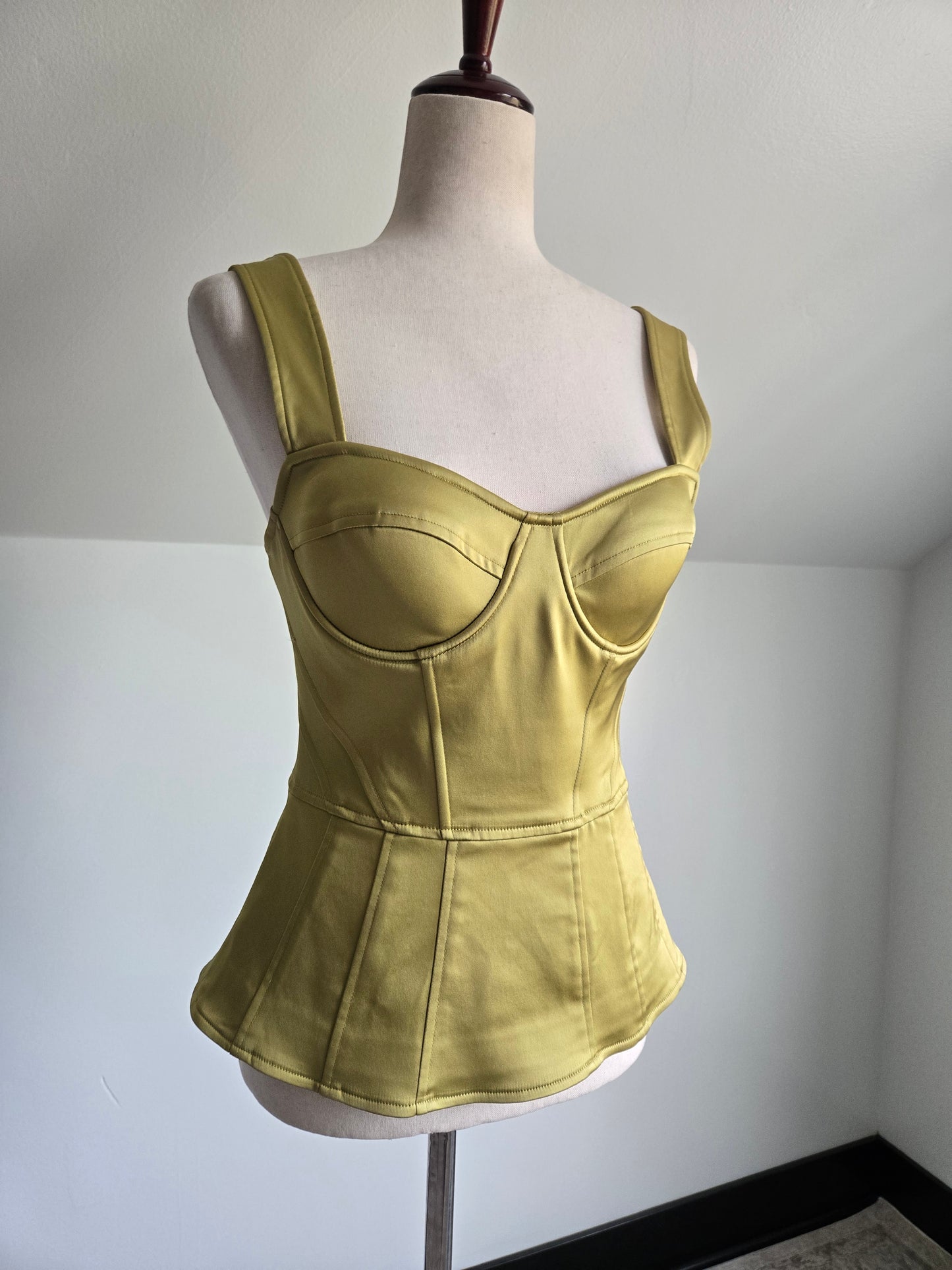 Walter Chartreuse Green Corset Top - XS/S