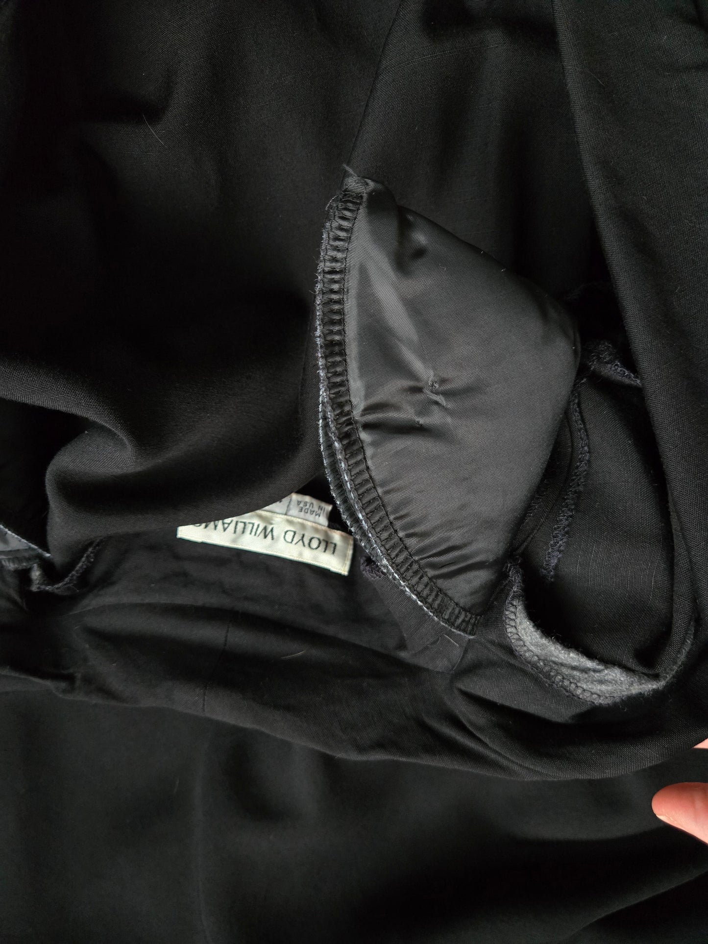 Vintage 80s Llyod Williams Black Rayon/Silk Dress - S/M