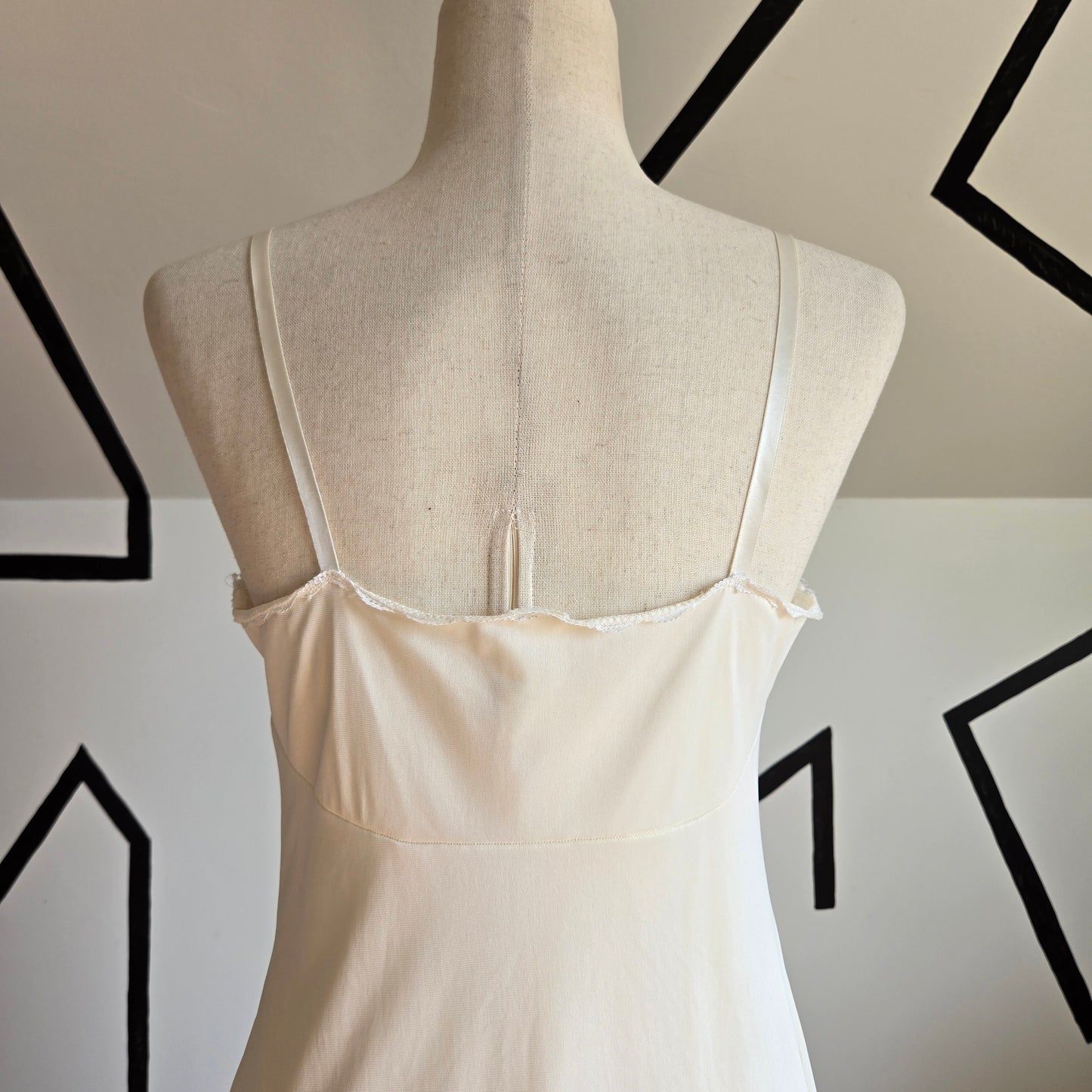 Vintage Cream Slip with Shear White Lace Bust - small