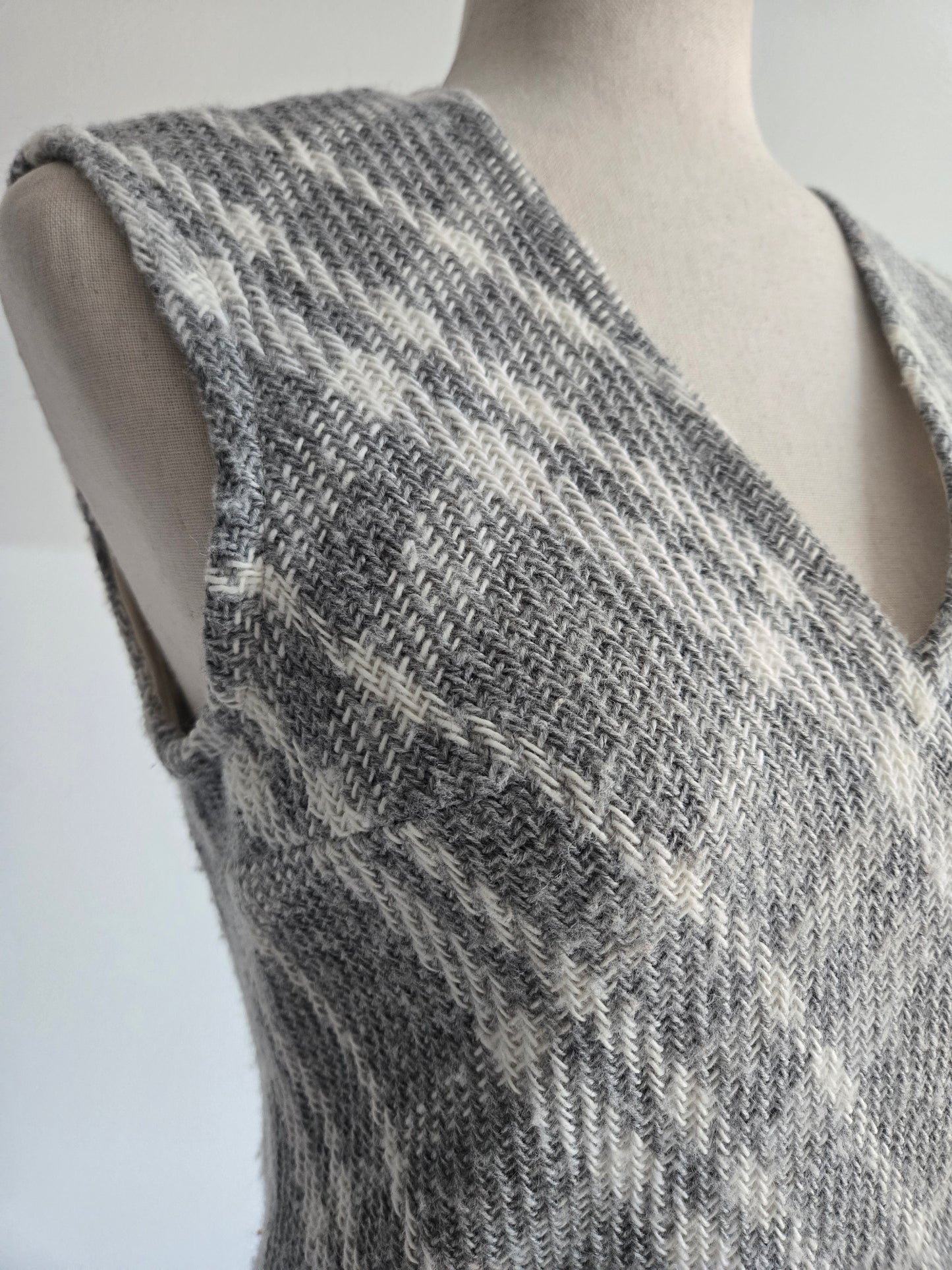 Vintage 1950s Fritzi of California Wool Woven Plaid Dress - S/M