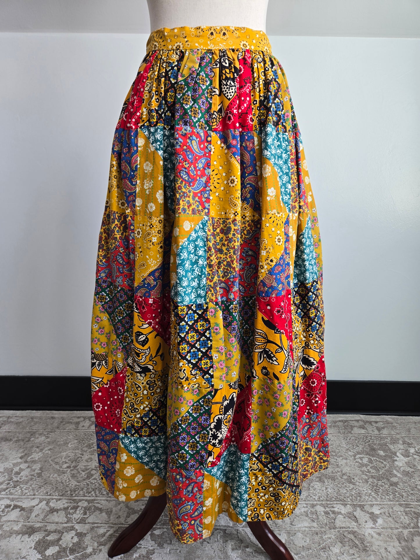 Vintage 70s True Patchwork Skirt - W26"