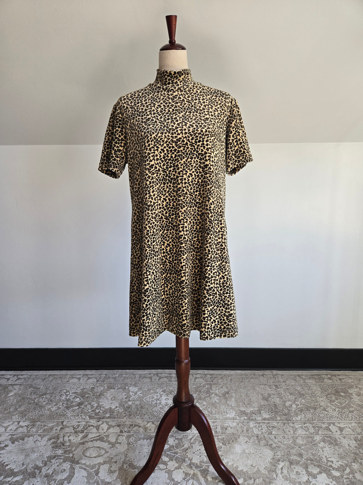 Vintage 90s Clio Leopard Dress - large
