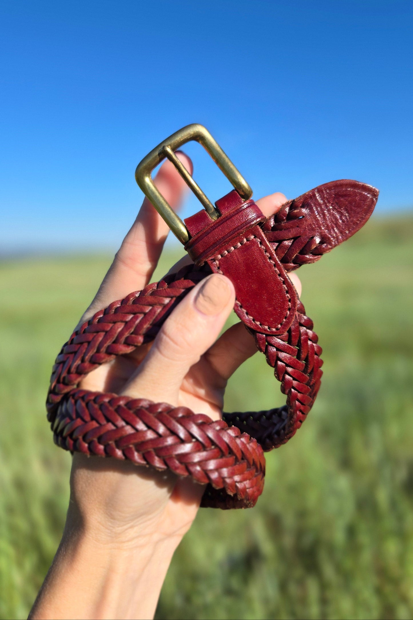 High Quality Braided Leather Belt Made in England - W24-30"