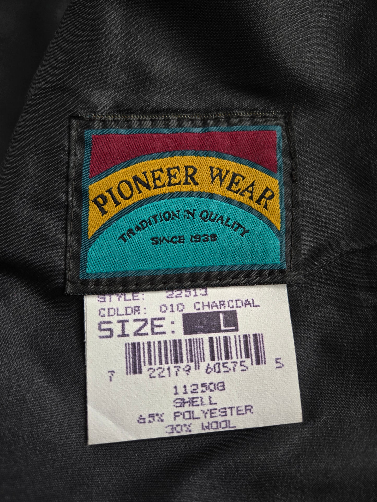 Pioneer Wear Vintage Long Blazer Jacket with Leather Collar - Large