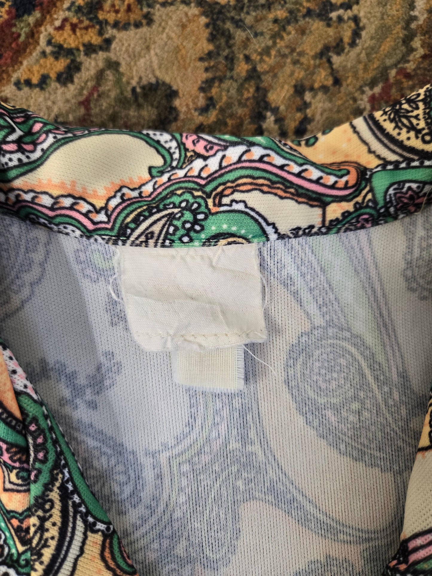 Vintage 70s Paisley Print Mini Dress - large