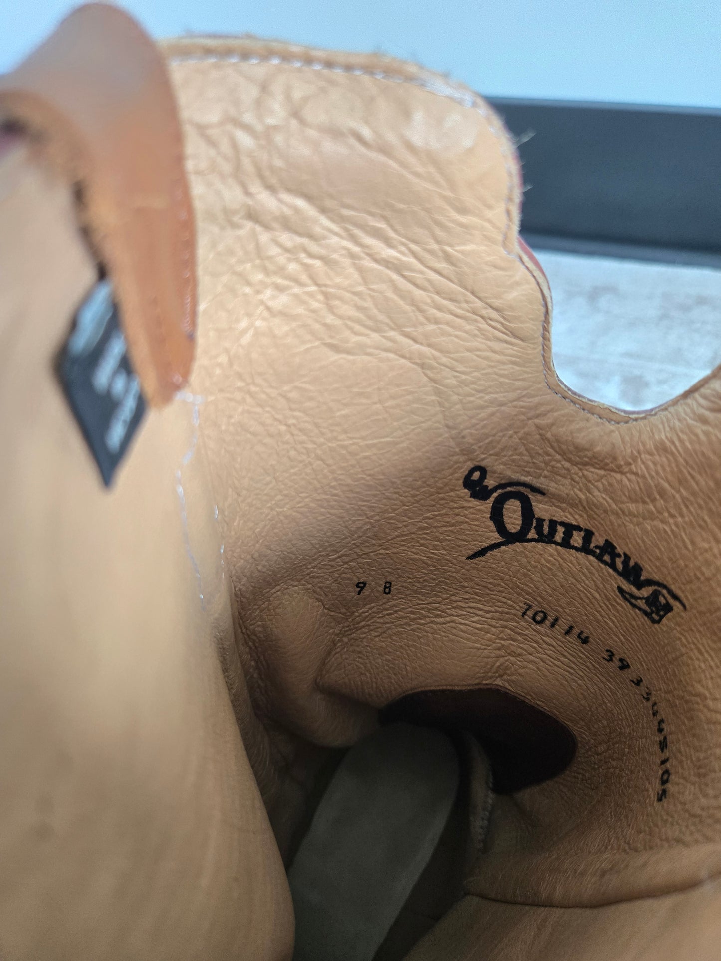 Outlaw Leather Cowgirl Boots - Size 9B (womens)