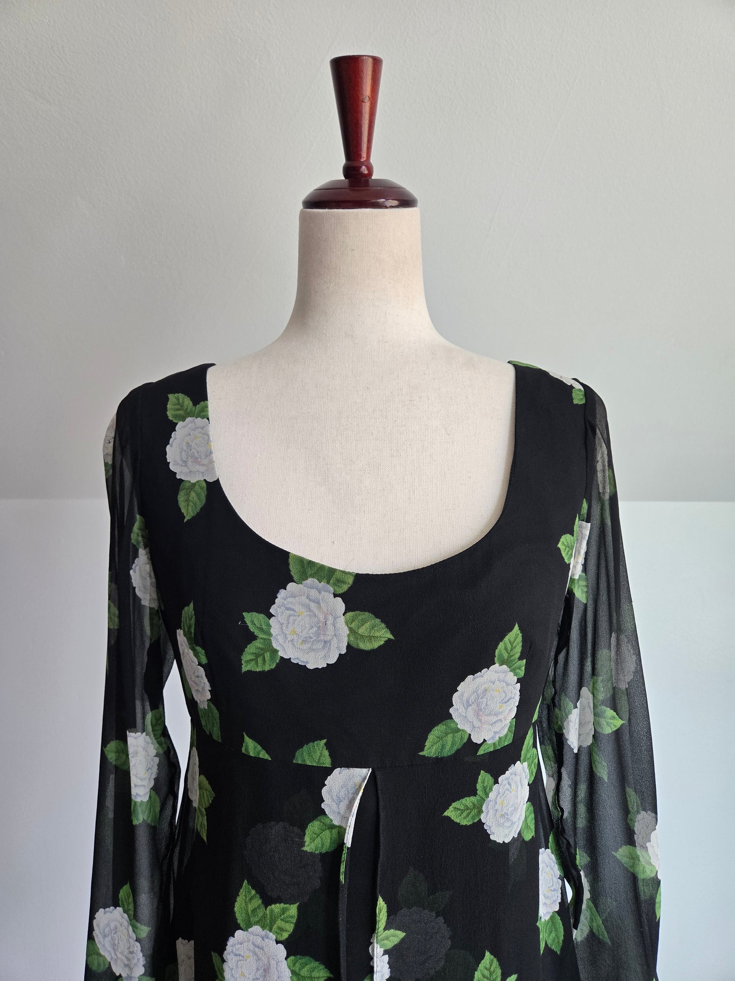 Jeannene Booher Vintage Silk Floral Dress - Size 8