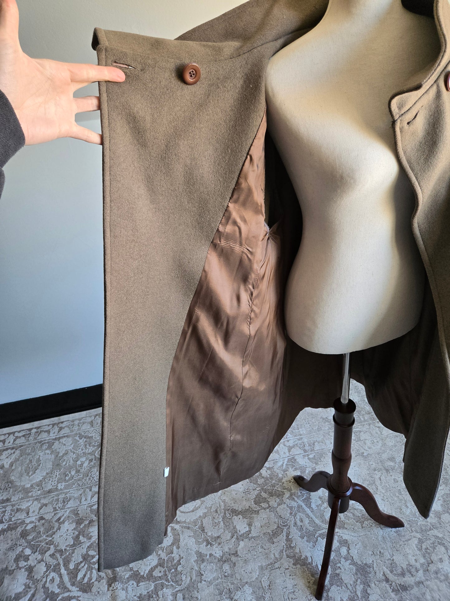 Vintage Brown Wool Poncho Coat - L/XL