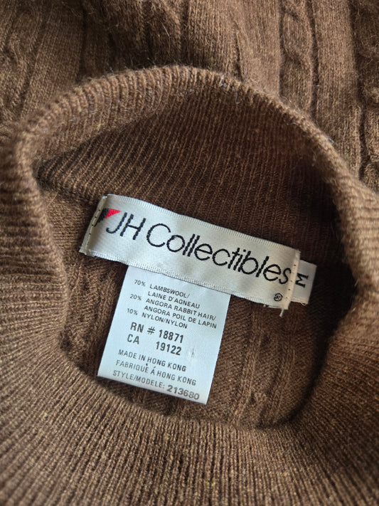 Vintage JH Collectibles Lambswool/Angora Brown Sweater - medium