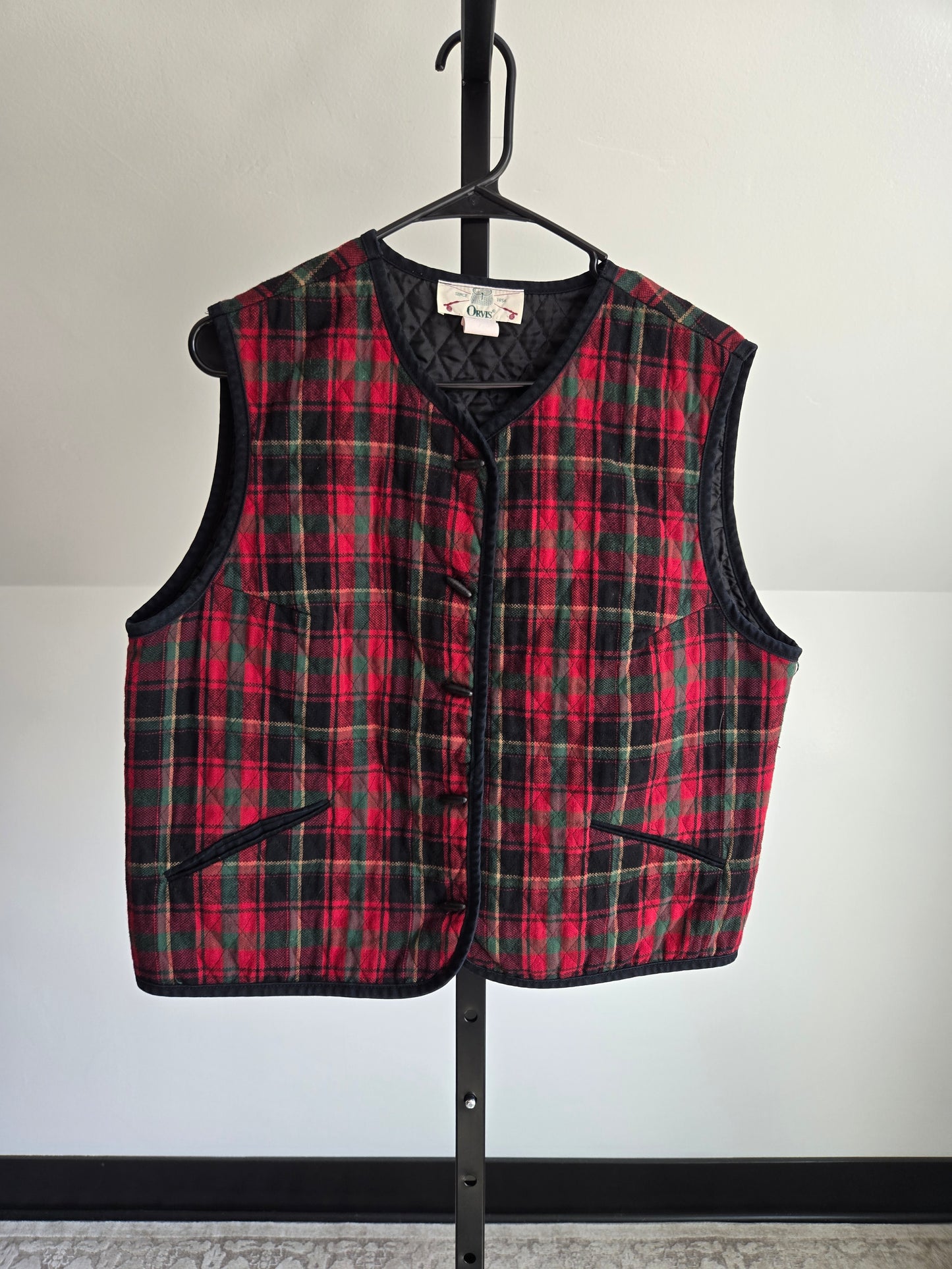 Vintage Orvis Plaid Quilted Vest - L/XL