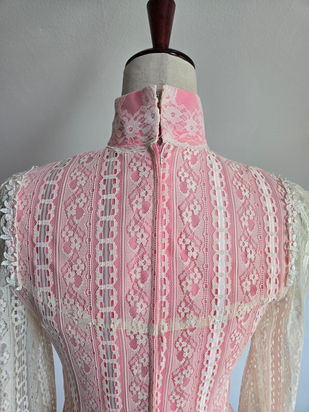 Vintage Pink Lace Victorian Style Dream of a Dress - Small
