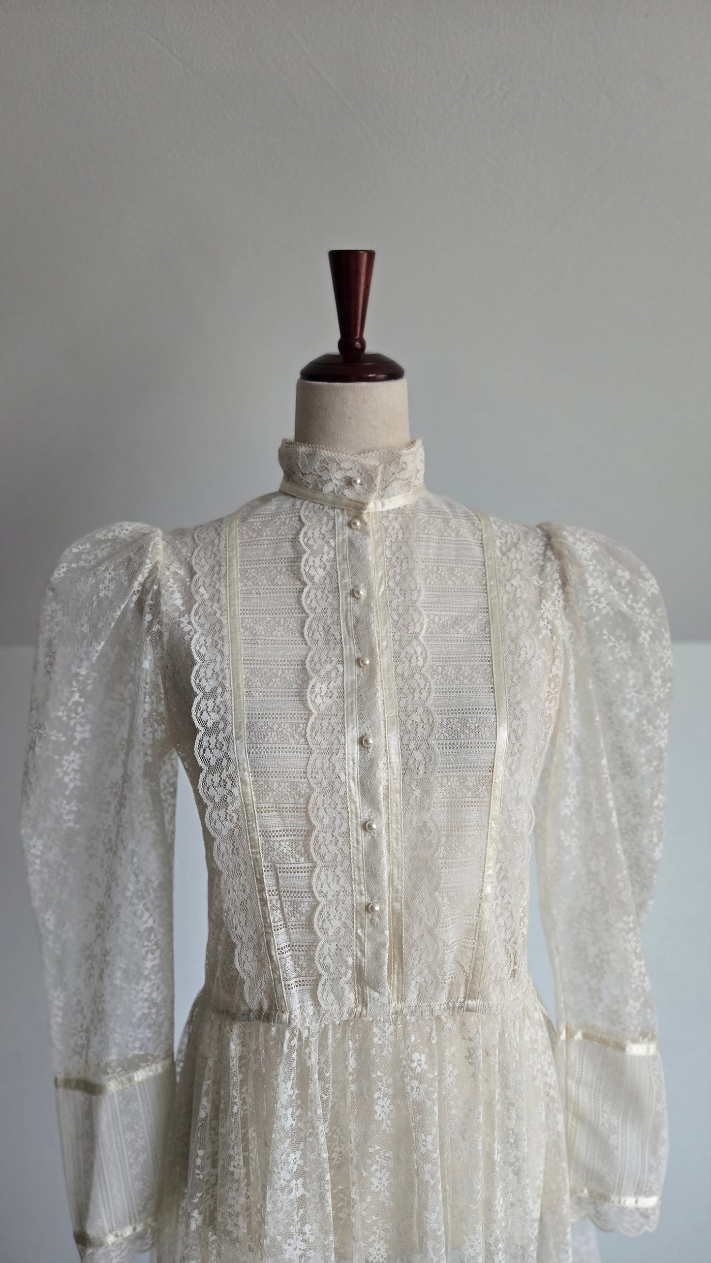 Gunne Sax Vintage Fully Shear Lace Dress - Medium