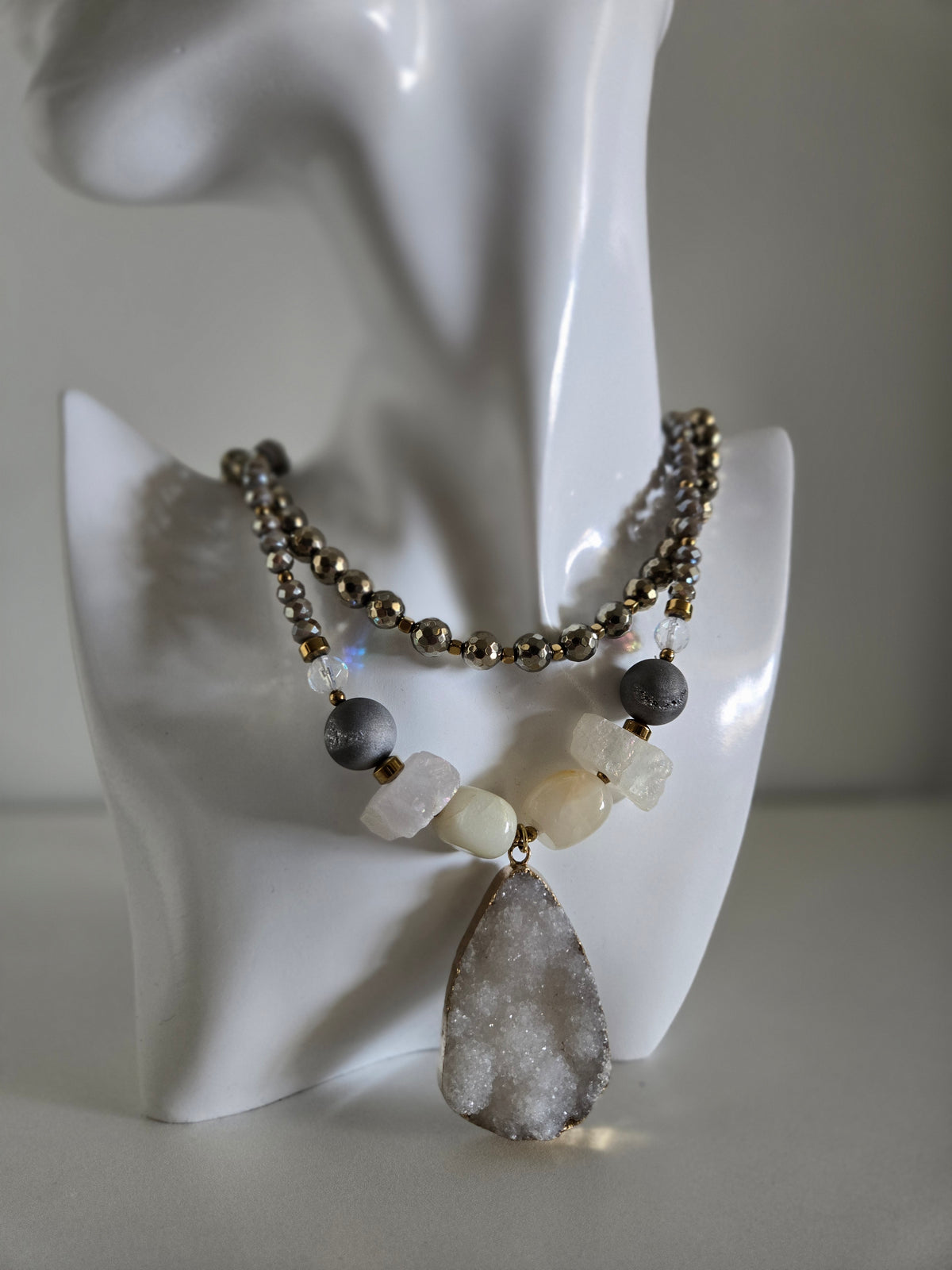 Large Chunky Druzy Statement Necklace