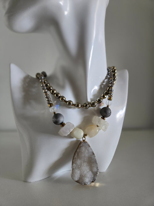 Large Chunky Druzy Statement Necklace