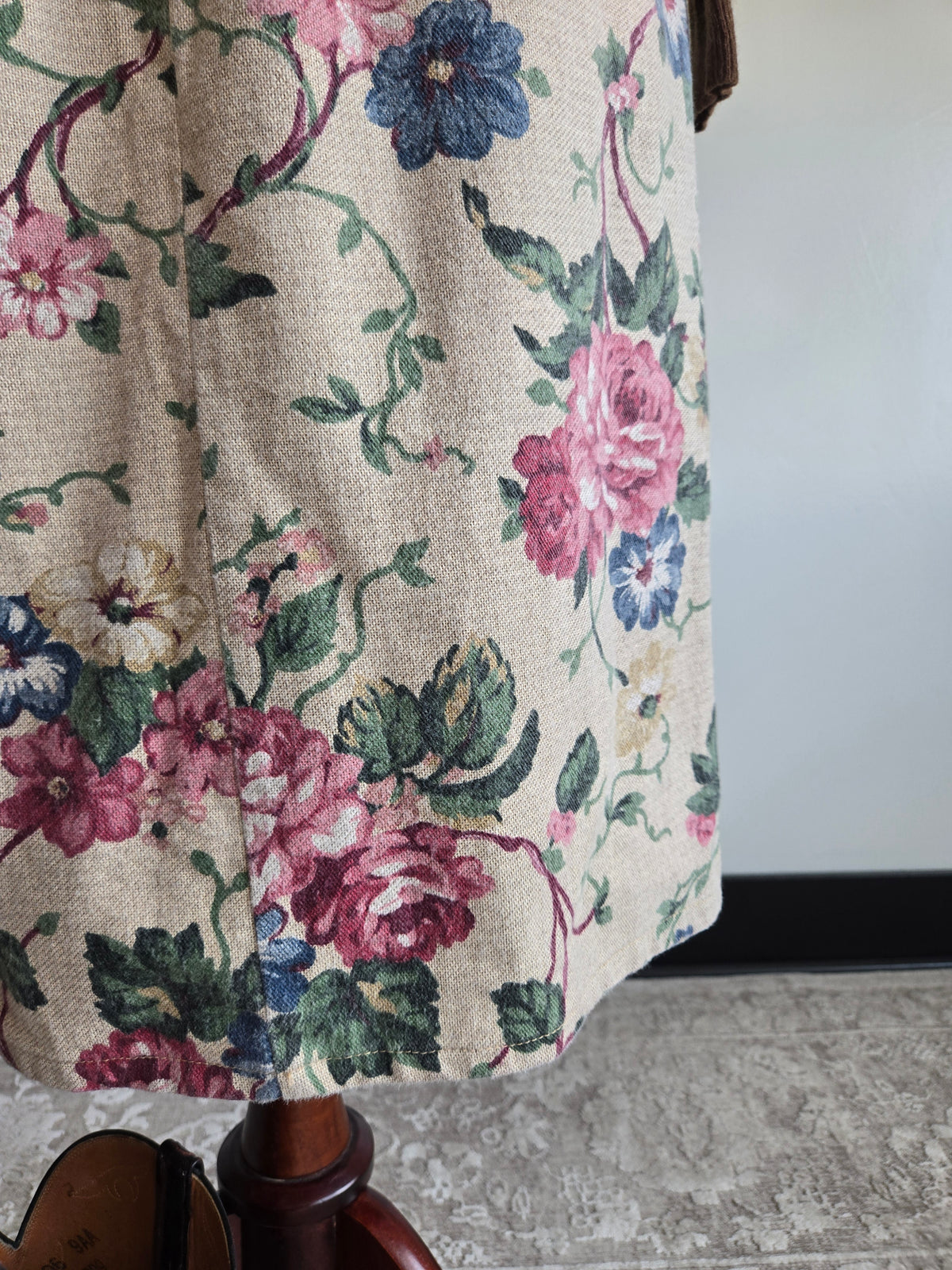 Vivaldi Vintage Cotton Floral Denim Skirt - W28