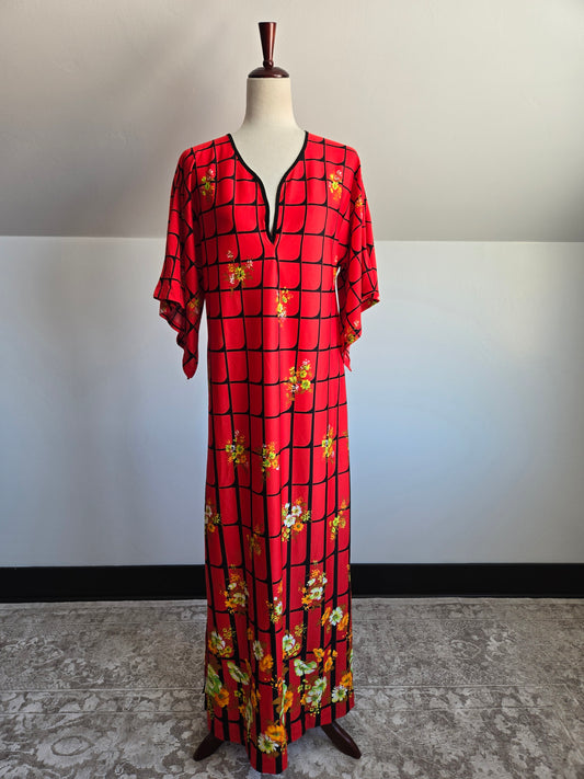 Bajan Made in Barbados Vintage 70s Wizard Sleeve Housedress - medium