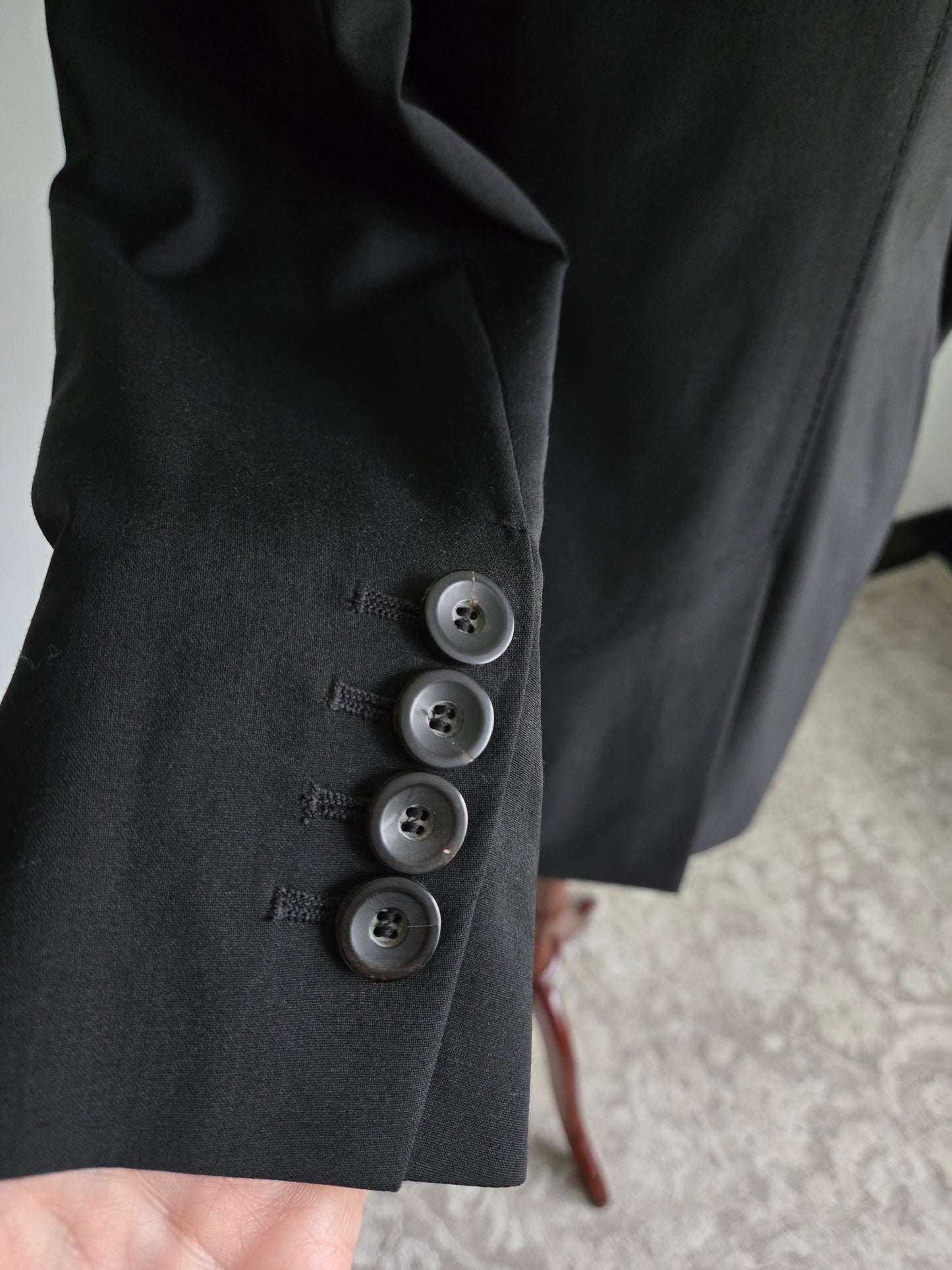 Piazza Sempione Designer Long Black Blazer Made in Italy - M/L