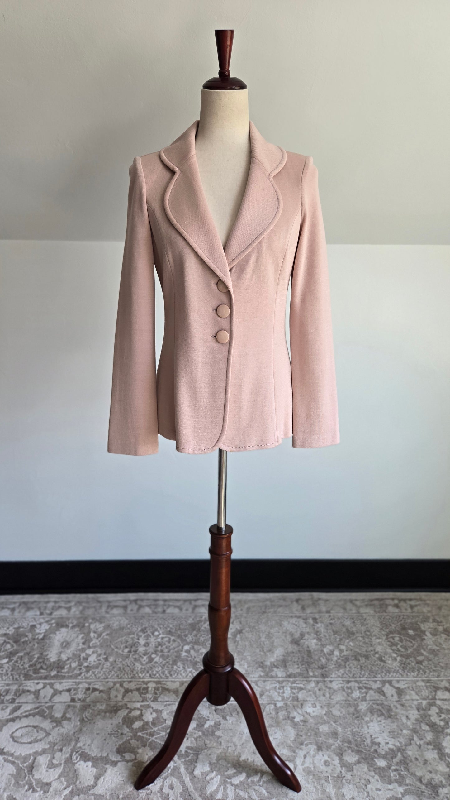 St John Pale Pink Knit Blazer - Size 4