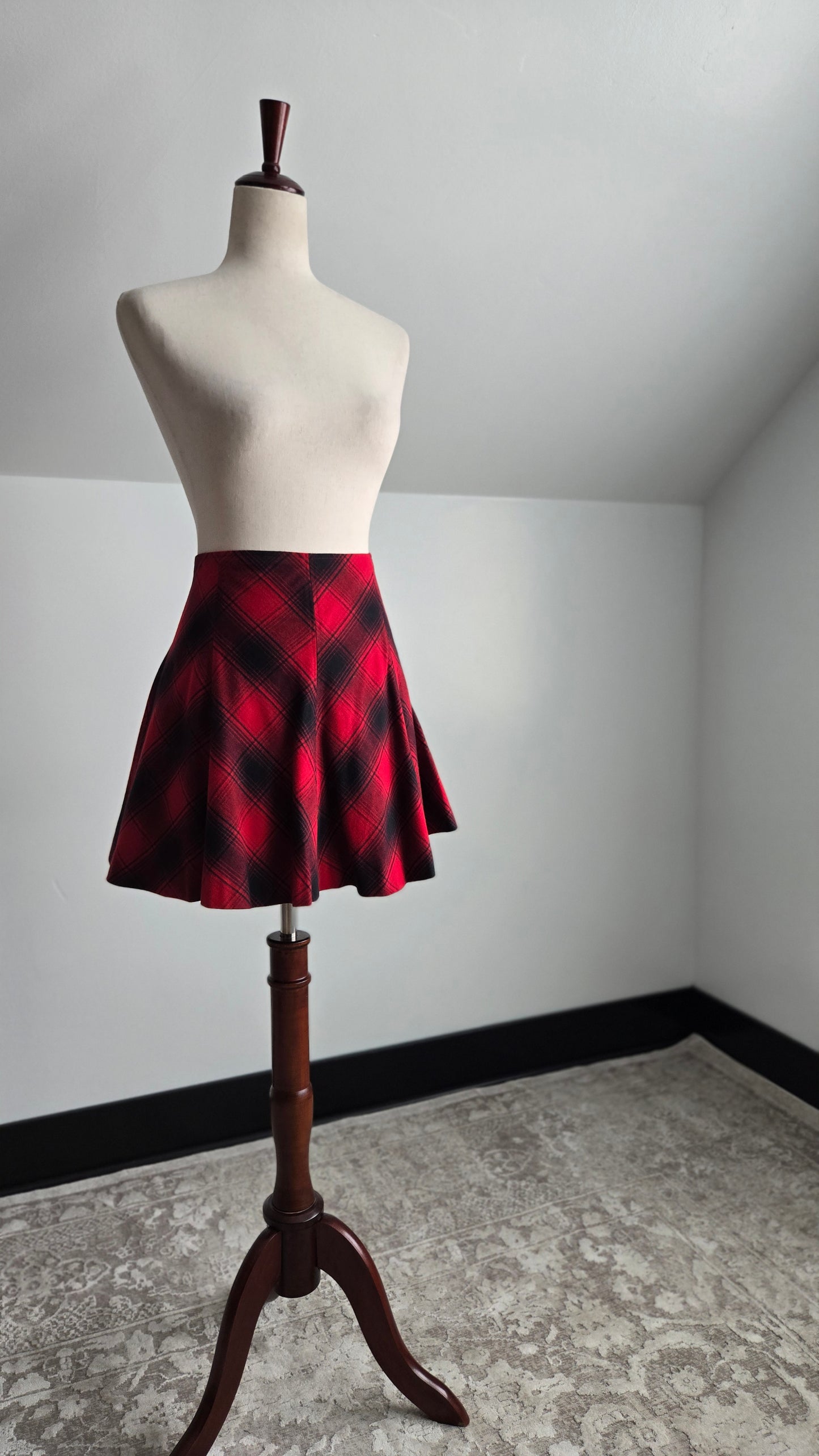 Polo Ralph Lauren Cotton/Wool/Silk Short Red Plaid Skirt - W30"