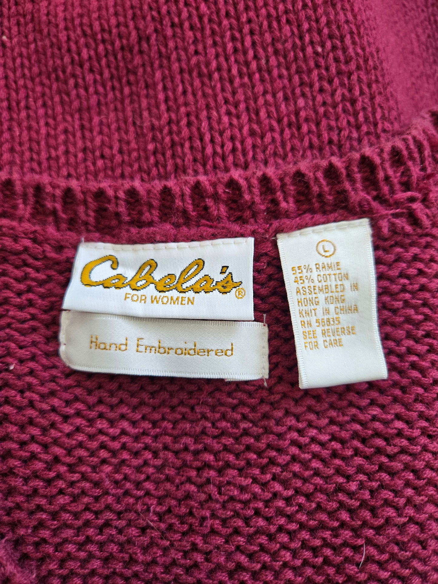 Cabela's Vintage Cotton Hand Knit Outdoors Vest - large