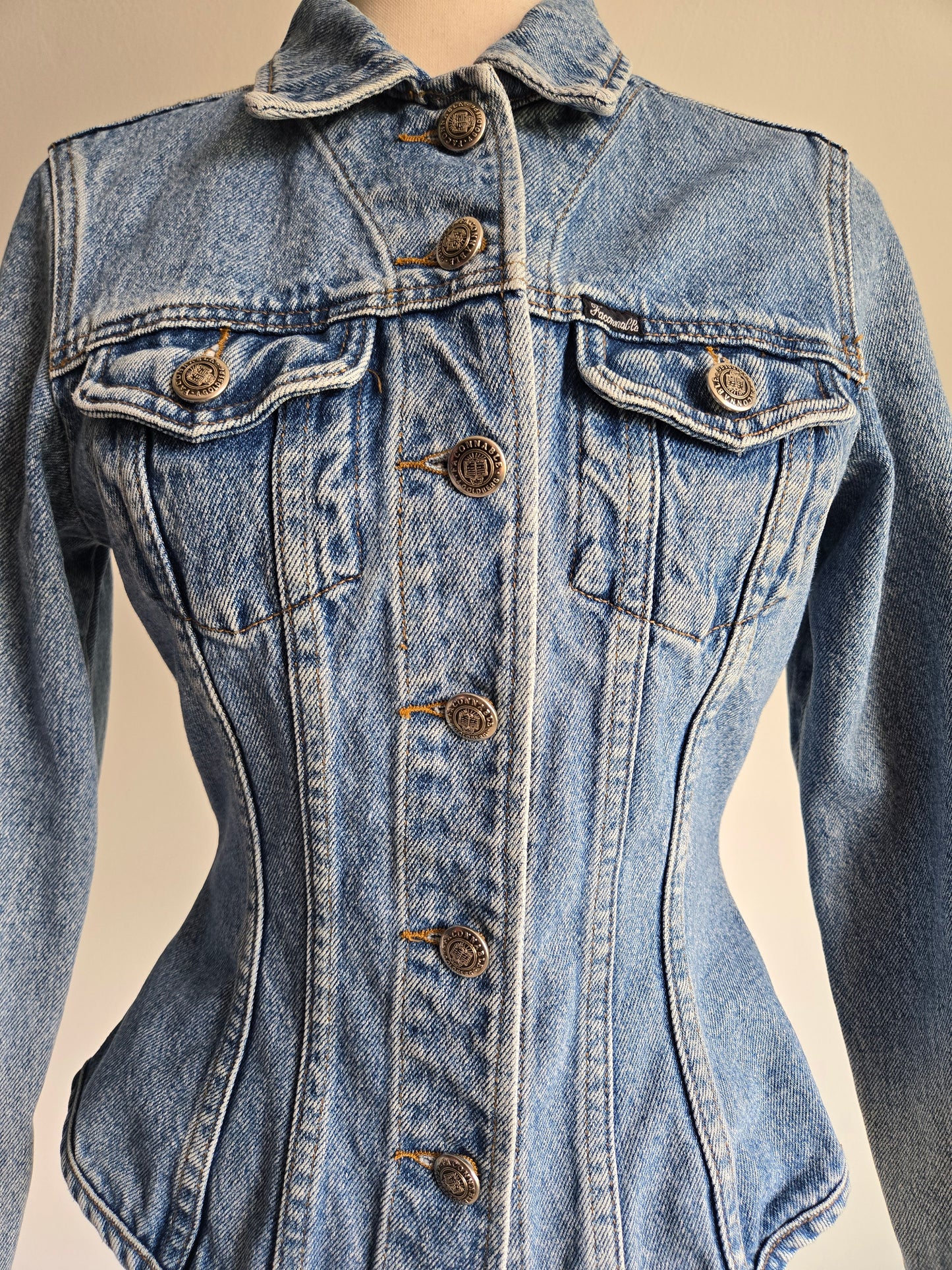 Faconnable Vintage Light Wash Denim "Corset Style" Jacket - XS