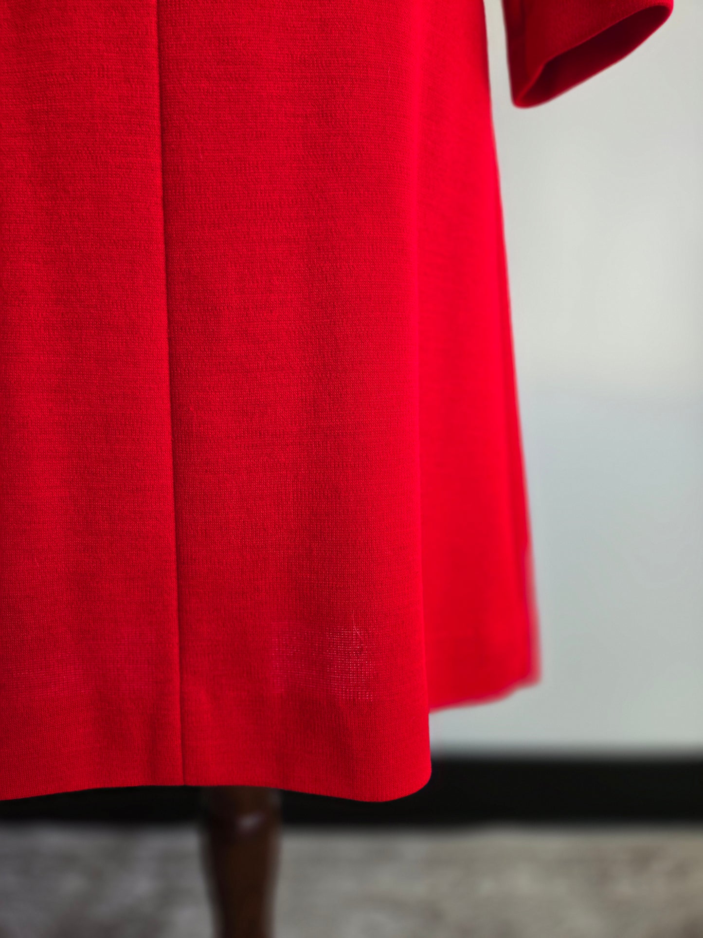 Vintage 1960s Red Dress with Buttoned Belt - S/M