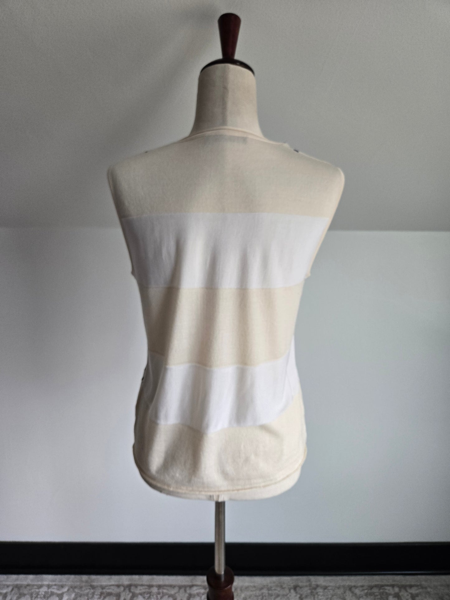 Piazza Sempione Silk/Cotton Geometric Print Sleeveless Top -
