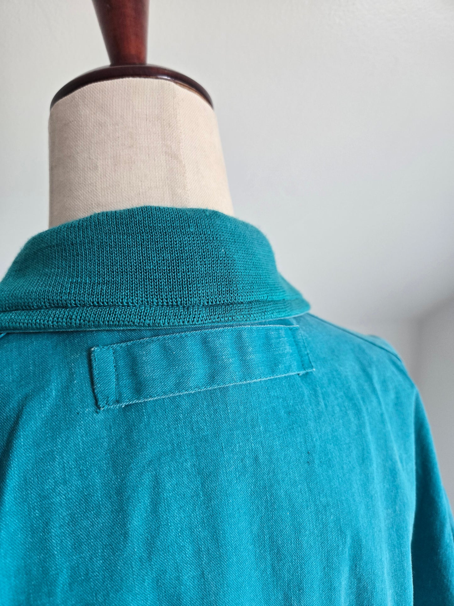 Rare Vintage Wrangler Brushpopper Turquoise Blue Bomber Jacket - M/L/XL
