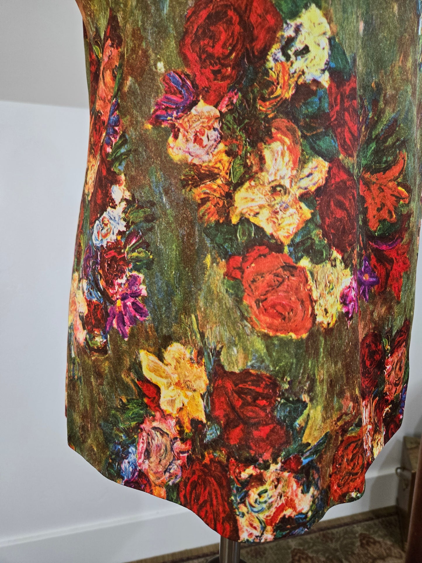 Vintage 70s Romantic Garden Print Sleeveless Top - large