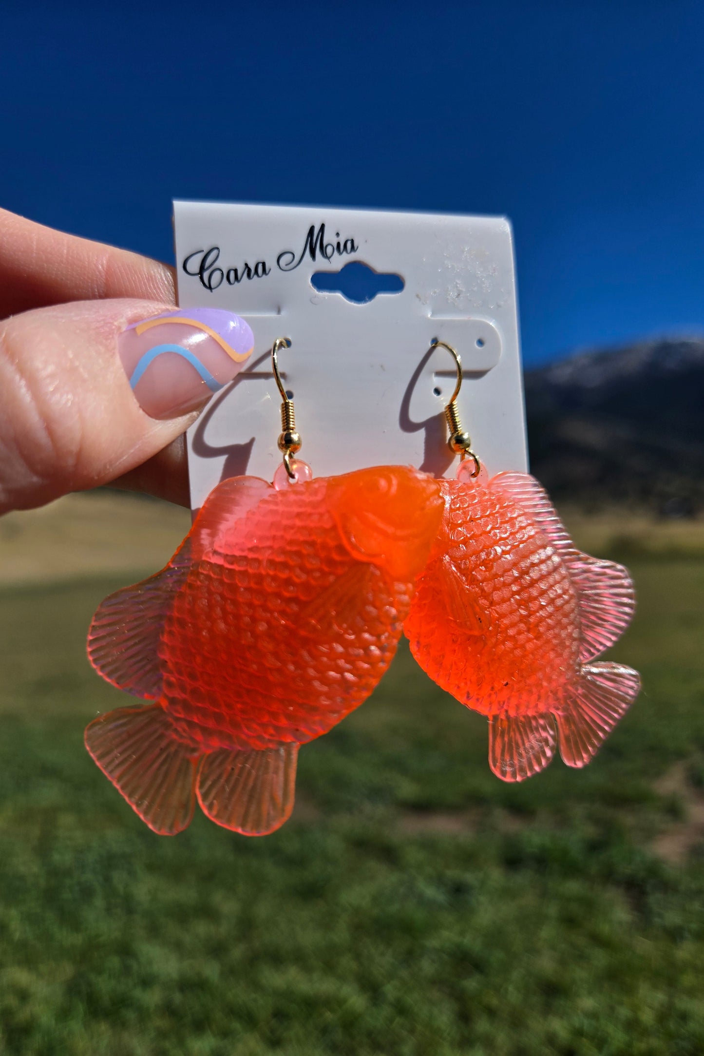 Deadstock Cara Mia Coral Rubber Large Tropical Fish Earrings