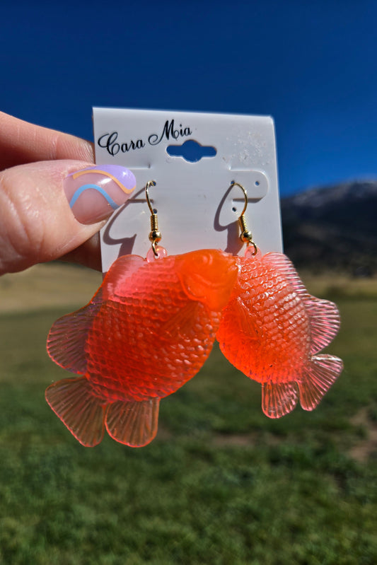 Deadstock Cara Mia Coral Rubber Large Tropical Fish Earrings