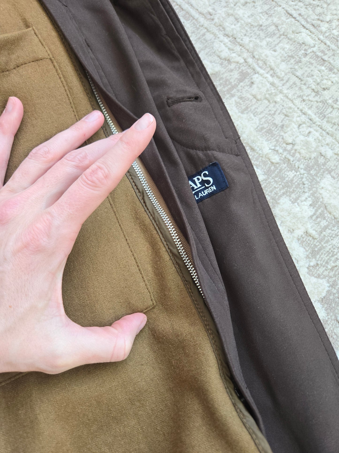 Vintage Chaps Ralph Lauren Brown Trench Coat with Belt and Wool Liner - 2XL