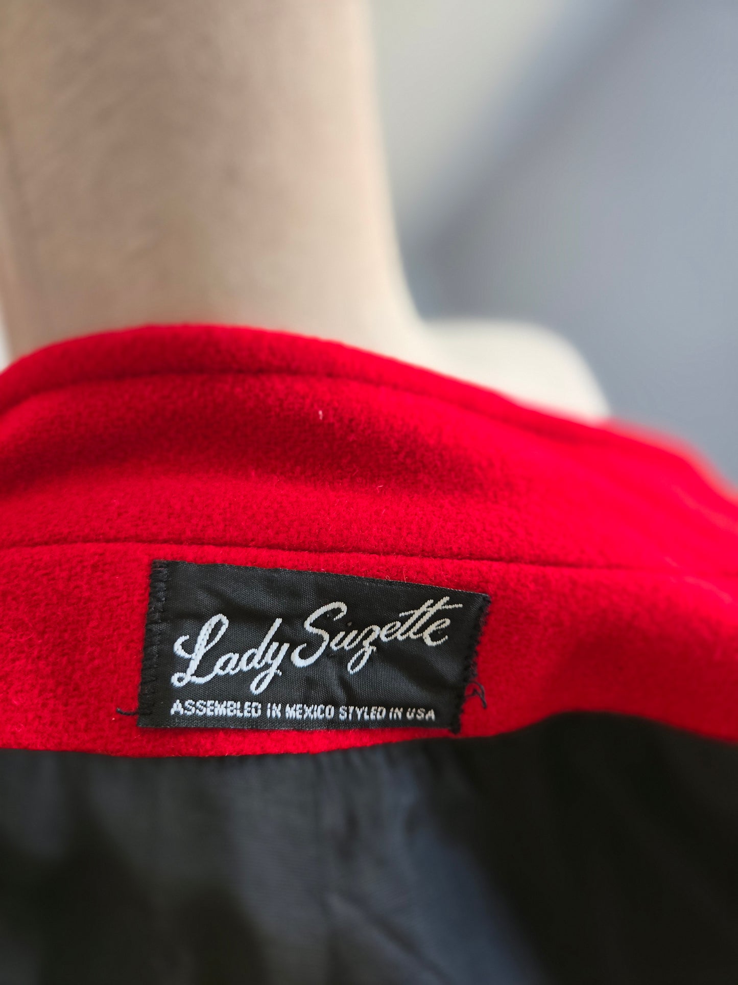 Lady Suzette Vintage 80s Edwardian Revival Bright Red Wool Over Coat - L/XL