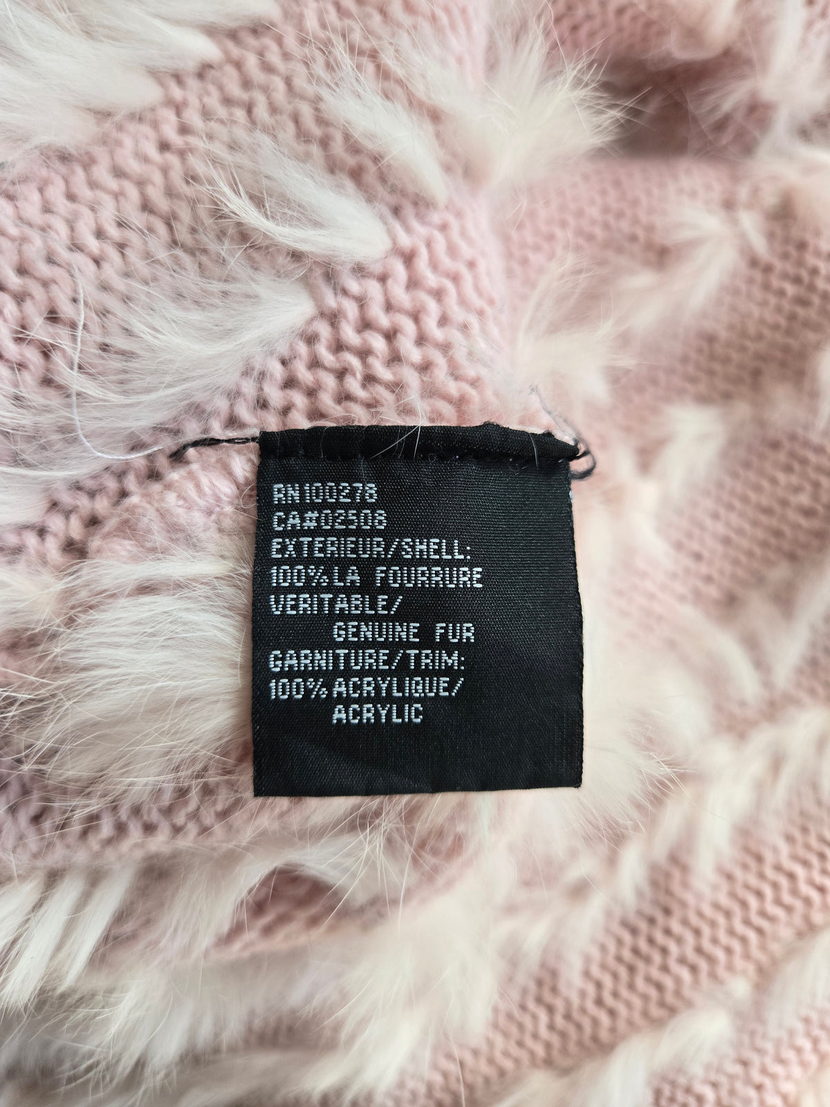 Y2K Mariposa Pink Rabbit Fur Poncho - OS
